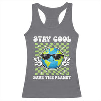 Groovy Earth Day Save The Planet Racerback Tank Top