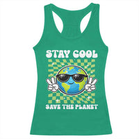 Groovy Earth Day Save The Planet Racerback Tank Top