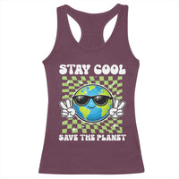 Groovy Earth Day Save The Planet Racerback Tank Top