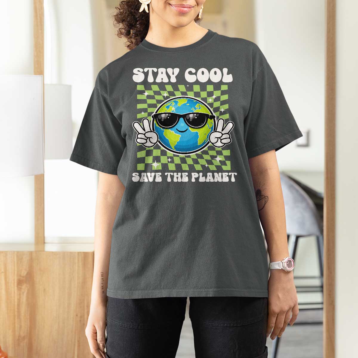 Groovy Earth Day Save The Planet T Shirt For Women