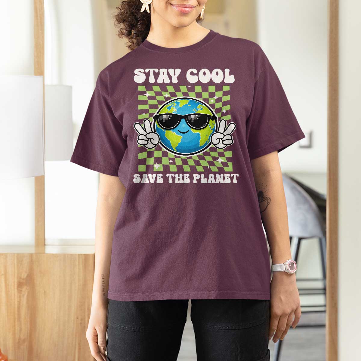 Groovy Earth Day Save The Planet T Shirt For Women