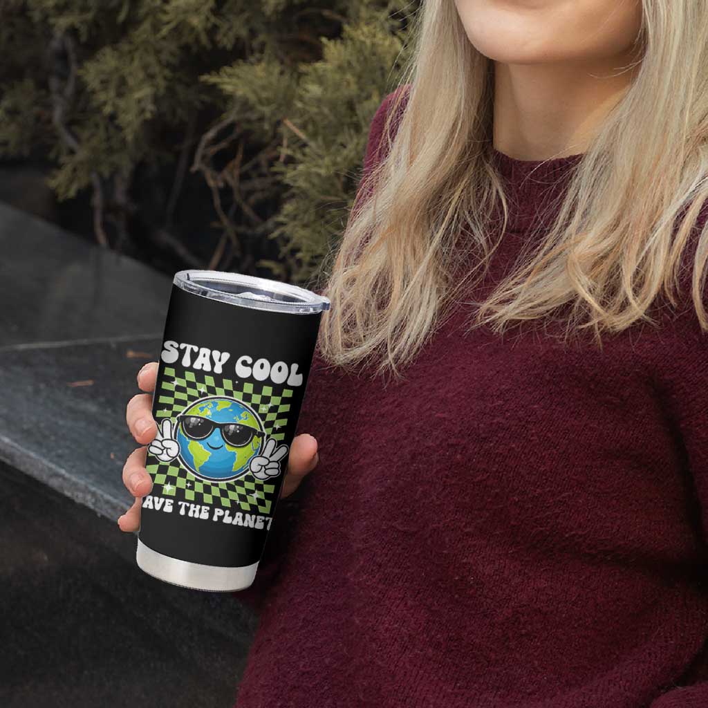 Groovy Earth Day Save The Planet Tumbler Cup