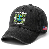 Groovy Earth Day Save The Planet Washed Cotton Baseball Cap