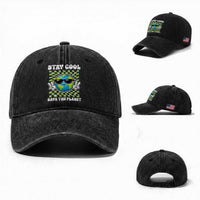 Groovy Earth Day Save The Planet Washed Cotton Baseball Cap