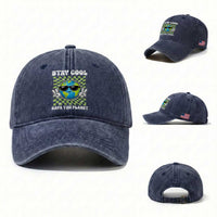 Groovy Earth Day Save The Planet Washed Cotton Baseball Cap