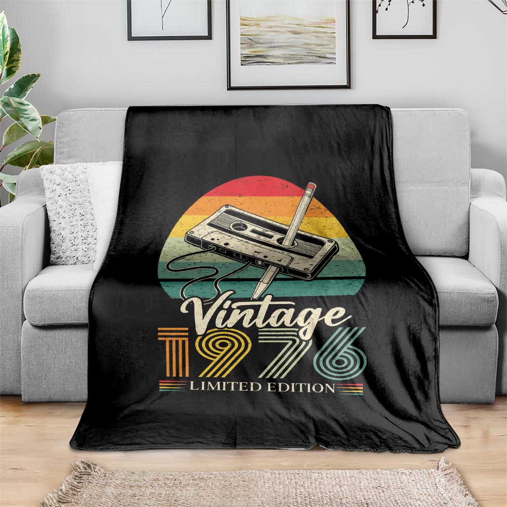 Vintage 1976 Throw Blanket 50th Birthday Turning 50 Year Old Gifts
