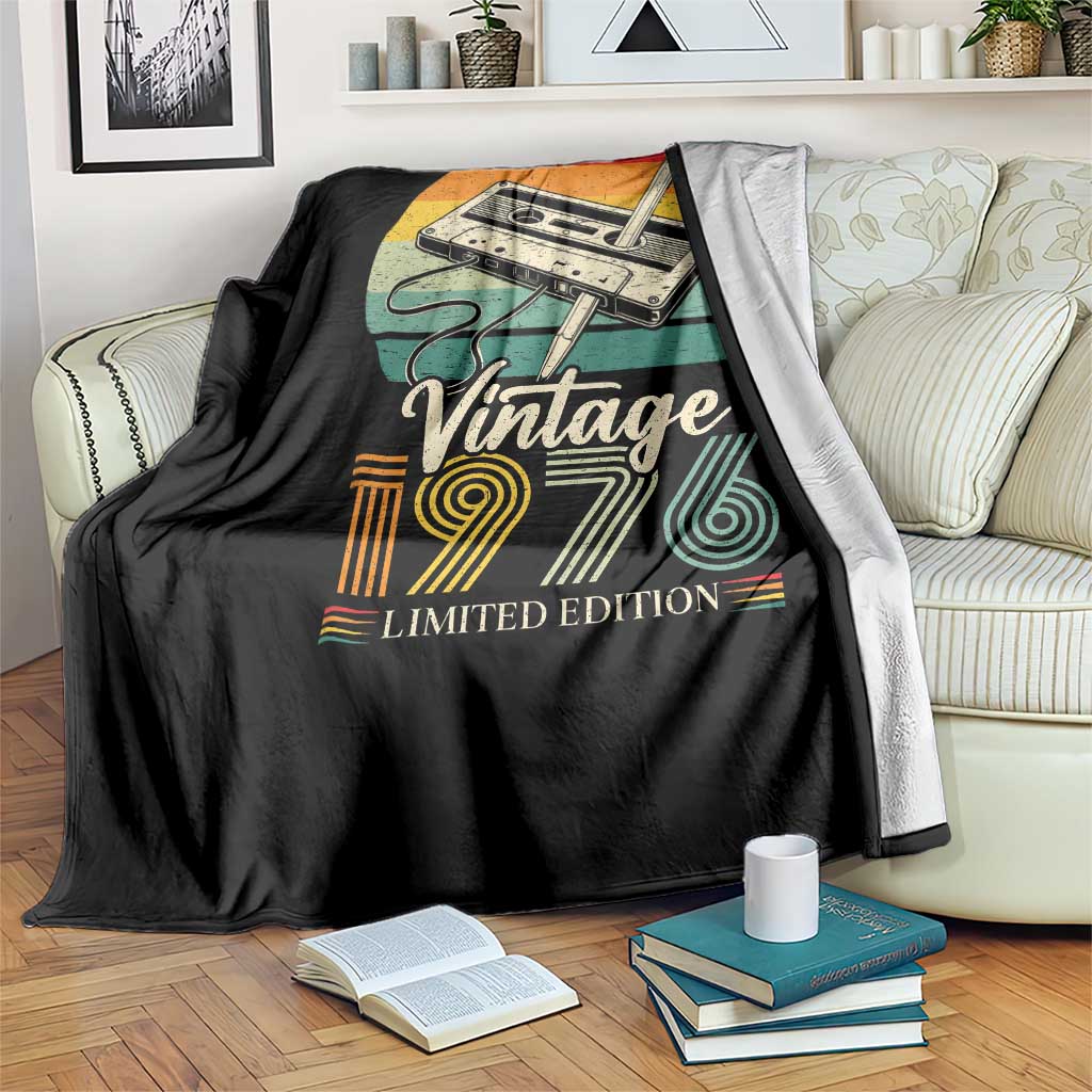 Vintage 1976 Throw Blanket 50th Birthday Turning 50 Year Old Gifts