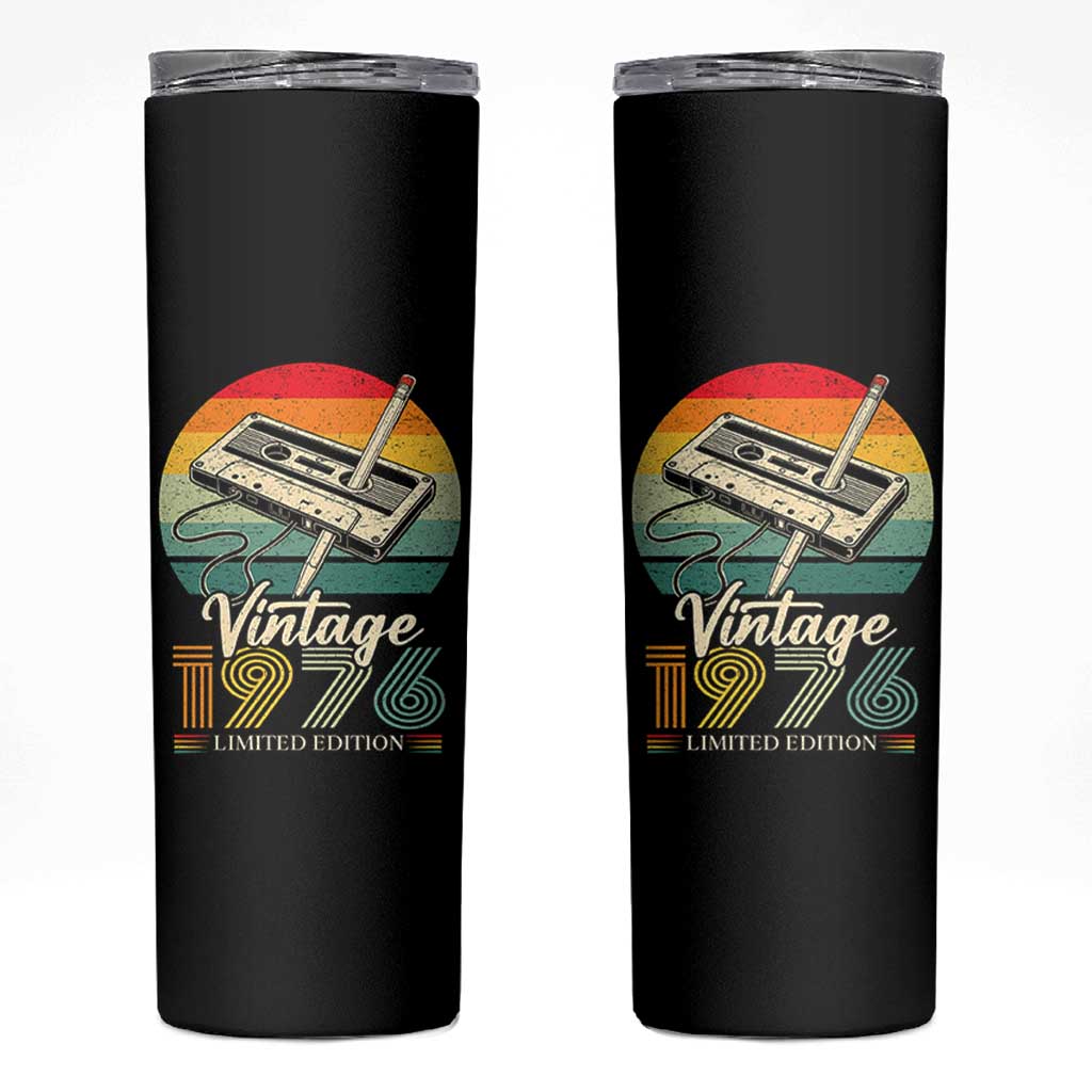 Vintage 1976 Skinny Tumbler 50th Birthday Turning 50 Year Old Gifts