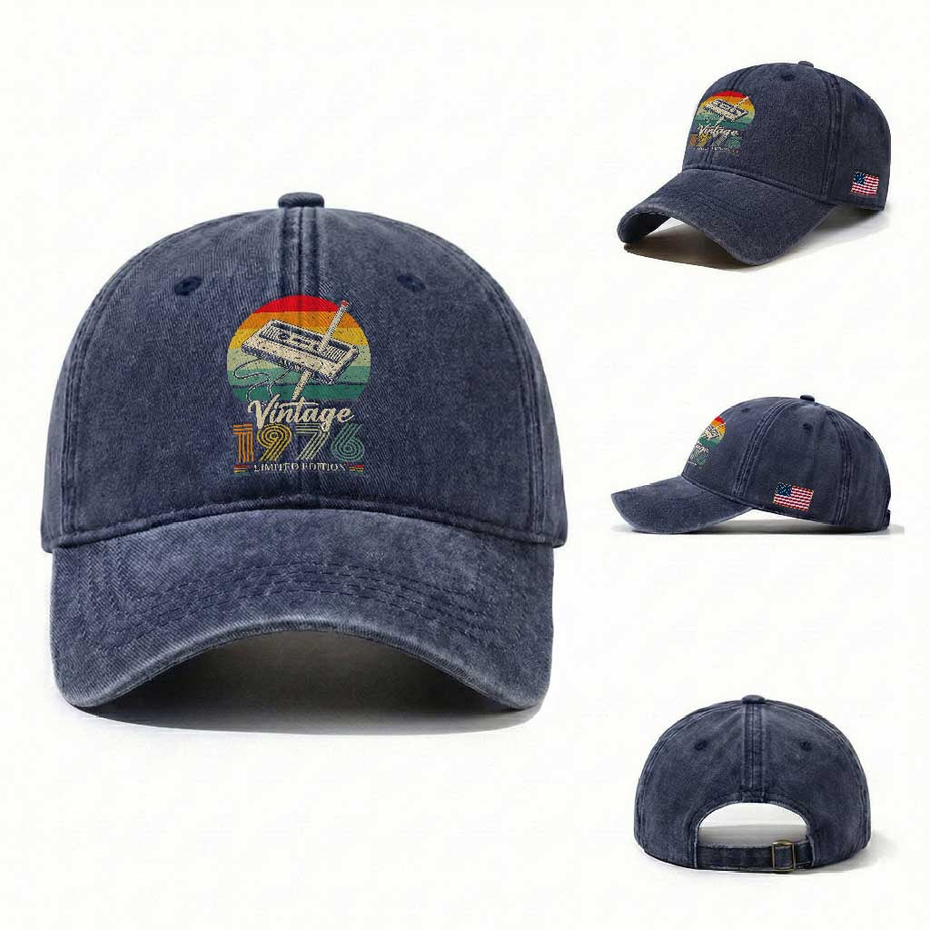 Vintage 1976 Washed Cotton Baseball Cap 50th Birthday Turning 50 Year Old Gifts