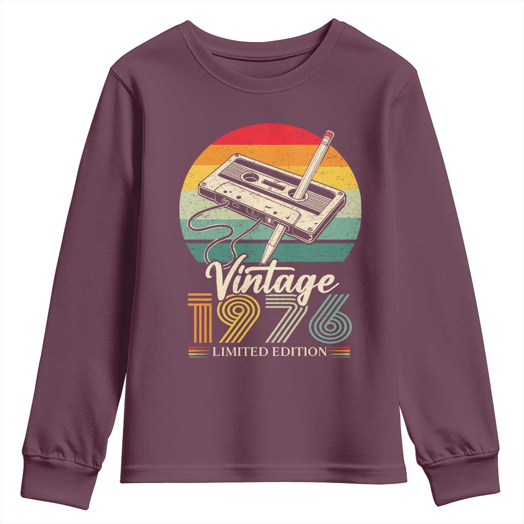 Vintage 1976 Youth Sweatshirt 50th Birthday Turning 50 Year Old Gifts