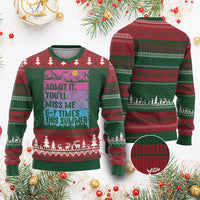 Funny Last Day Ugly Christmas Sweater Admit It You Will Miss Me 6-7 Times This Summer