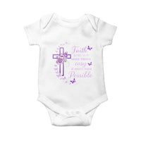 Christian Jesus Baby Onesie Vintage Bible Verse Printed Faith Blessed Inspirational Girl