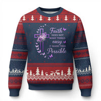 Christian Jesus Ugly Christmas Sweater Vintage Bible Verse Printed Faith Blessed Inspirational Girl