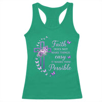 Christian Jesus Racerback Tank Top Vintage Bible Verse Printed Faith Blessed Inspirational Girl