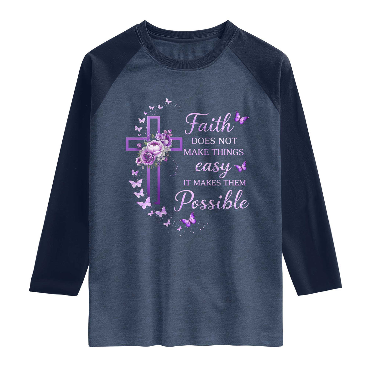 Christian Jesus Raglan Shirt Vintage Bible Verse Printed Faith Blessed Inspirational Girl