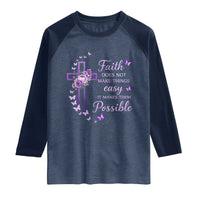 Christian Jesus Raglan Shirt Vintage Bible Verse Printed Faith Blessed Inspirational Girl