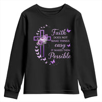 Christian Jesus Youth Sweatshirt Vintage Bible Verse Printed Faith Blessed Inspirational Girl