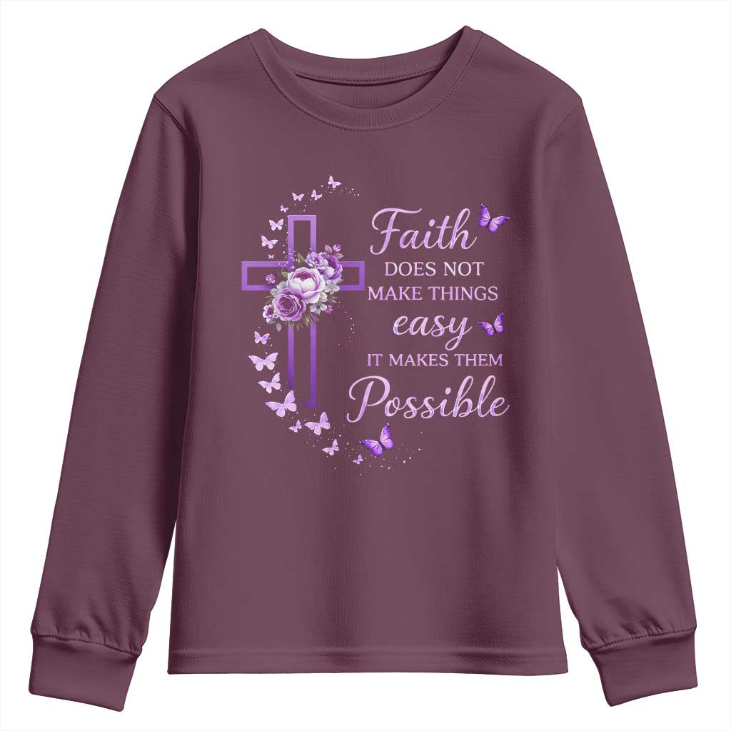 Christian Jesus Youth Sweatshirt Vintage Bible Verse Printed Faith Blessed Inspirational Girl