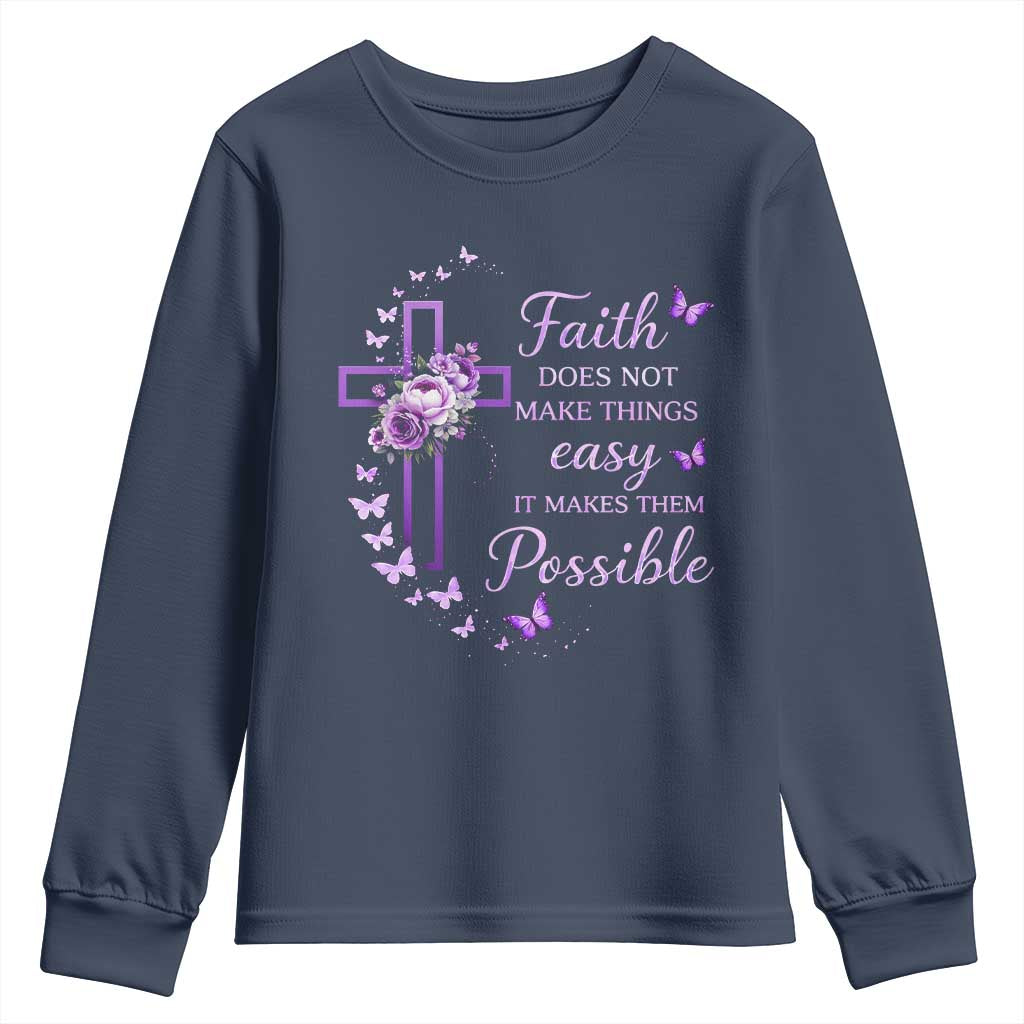 Christian Jesus Youth Sweatshirt Vintage Bible Verse Printed Faith Blessed Inspirational Girl