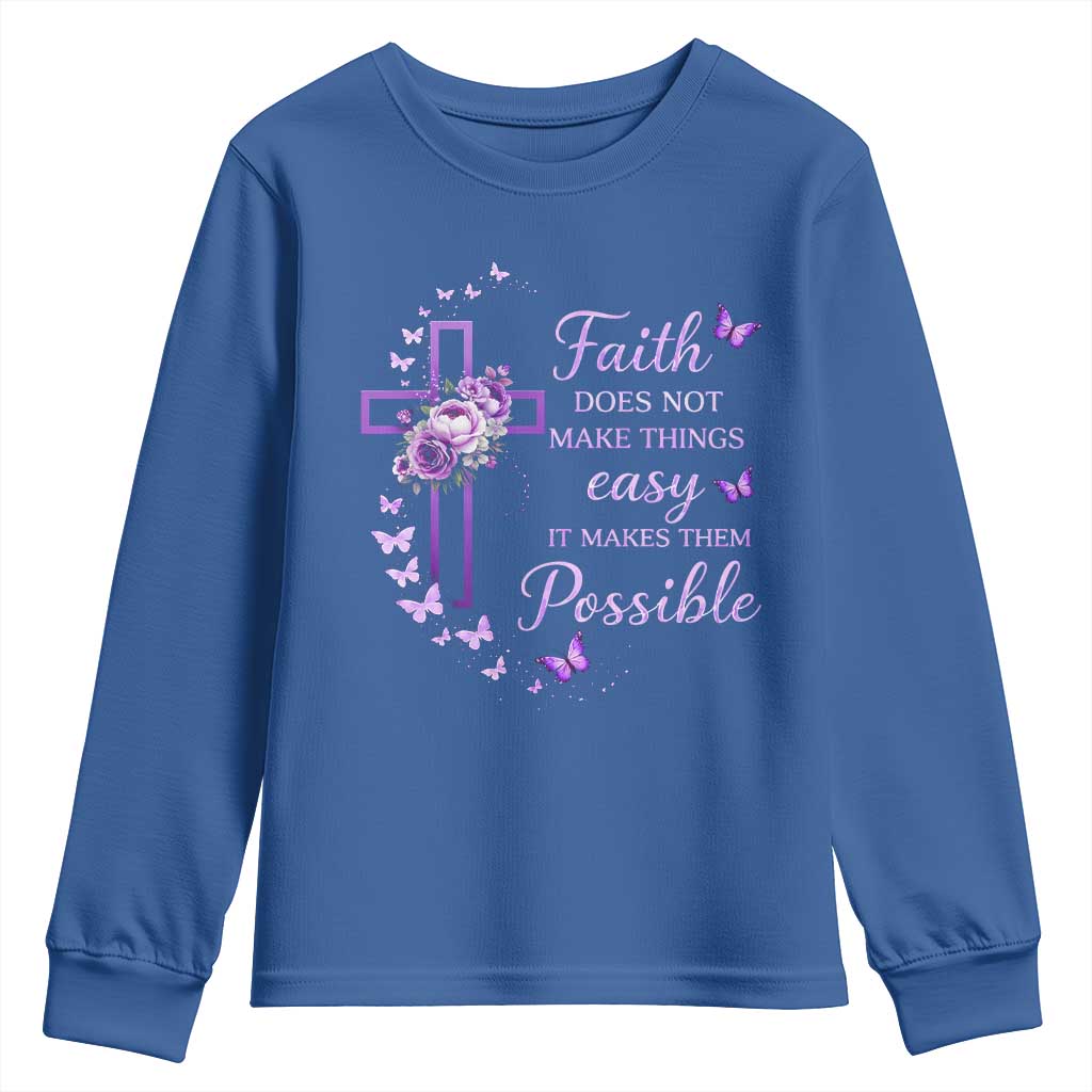 Christian Jesus Youth Sweatshirt Vintage Bible Verse Printed Faith Blessed Inspirational Girl