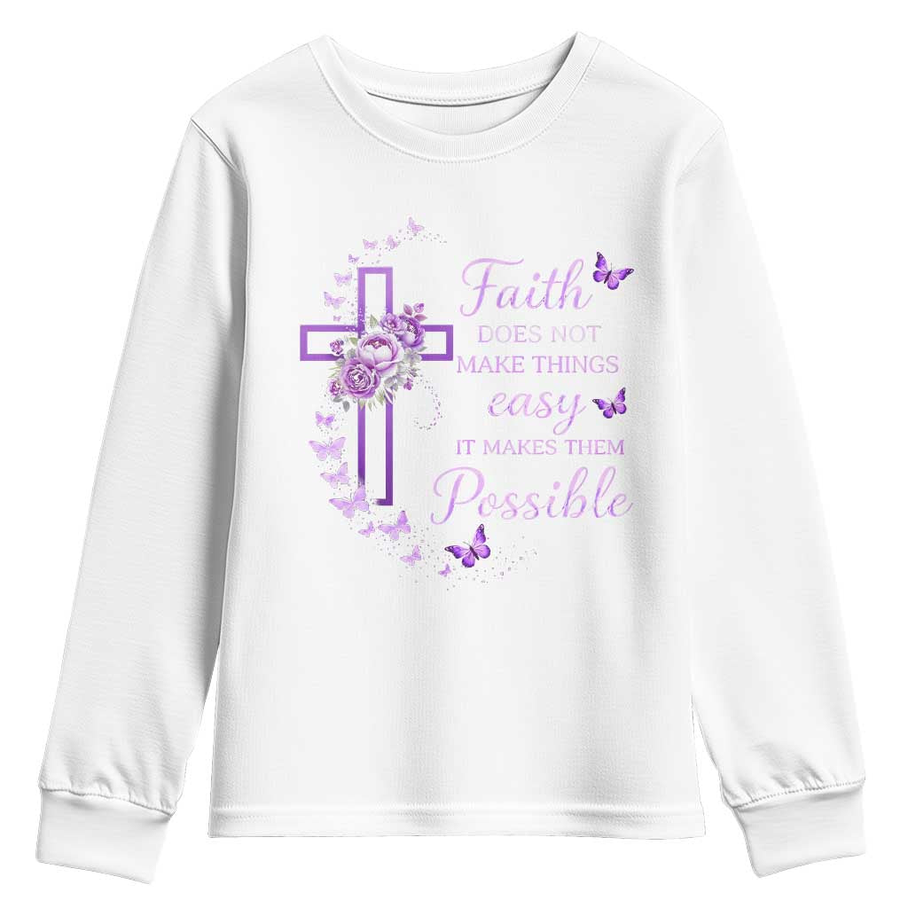 Christian Jesus Youth Sweatshirt Vintage Bible Verse Printed Faith Blessed Inspirational Girl