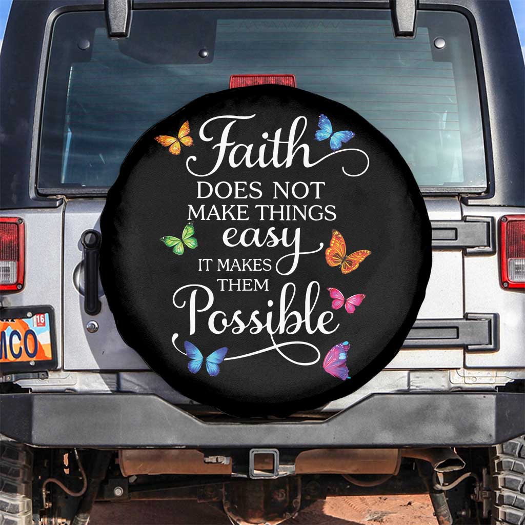 Christian Jesus Spare Tire Cover Butterfly Art Bible Verse Printed Faith Blessed Inspirational Girl