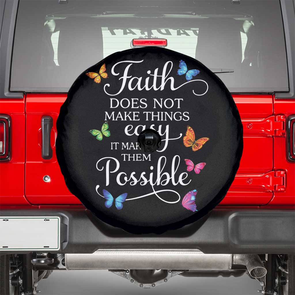 Christian Jesus Spare Tire Cover Butterfly Art Bible Verse Printed Faith Blessed Inspirational Girl