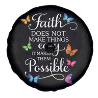 Christian Jesus Spare Tire Cover Butterfly Art Bible Verse Printed Faith Blessed Inspirational Girl