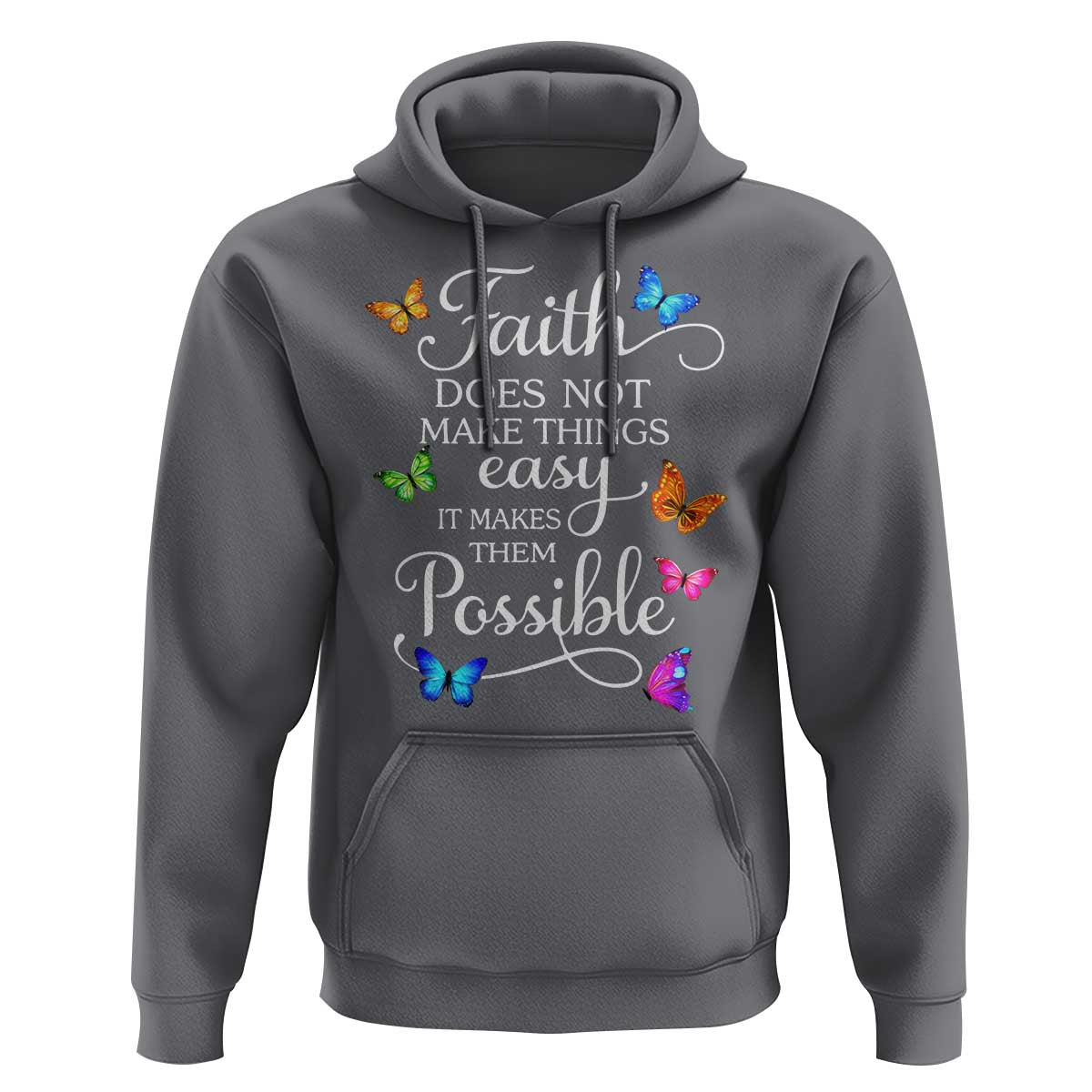 Christian Jesus Hoodie Butterfly Art Bible Verse Printed Faith Blessed Inspirational Girl