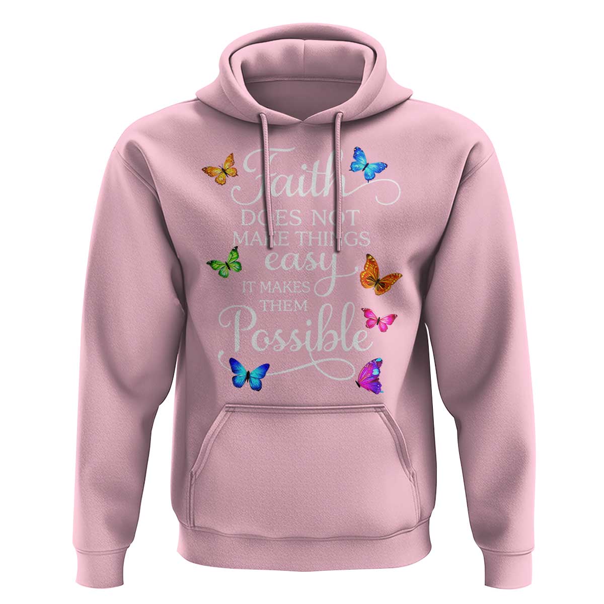 Christian Jesus Hoodie Butterfly Art Bible Verse Printed Faith Blessed Inspirational Girl