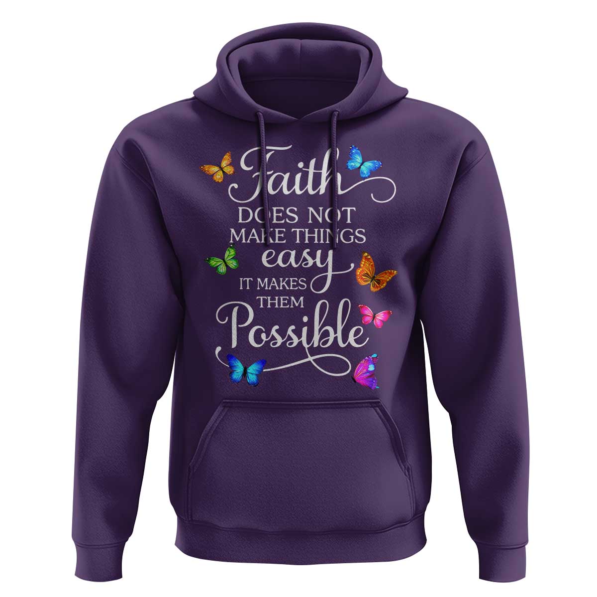 Christian Jesus Hoodie Butterfly Art Bible Verse Printed Faith Blessed Inspirational Girl