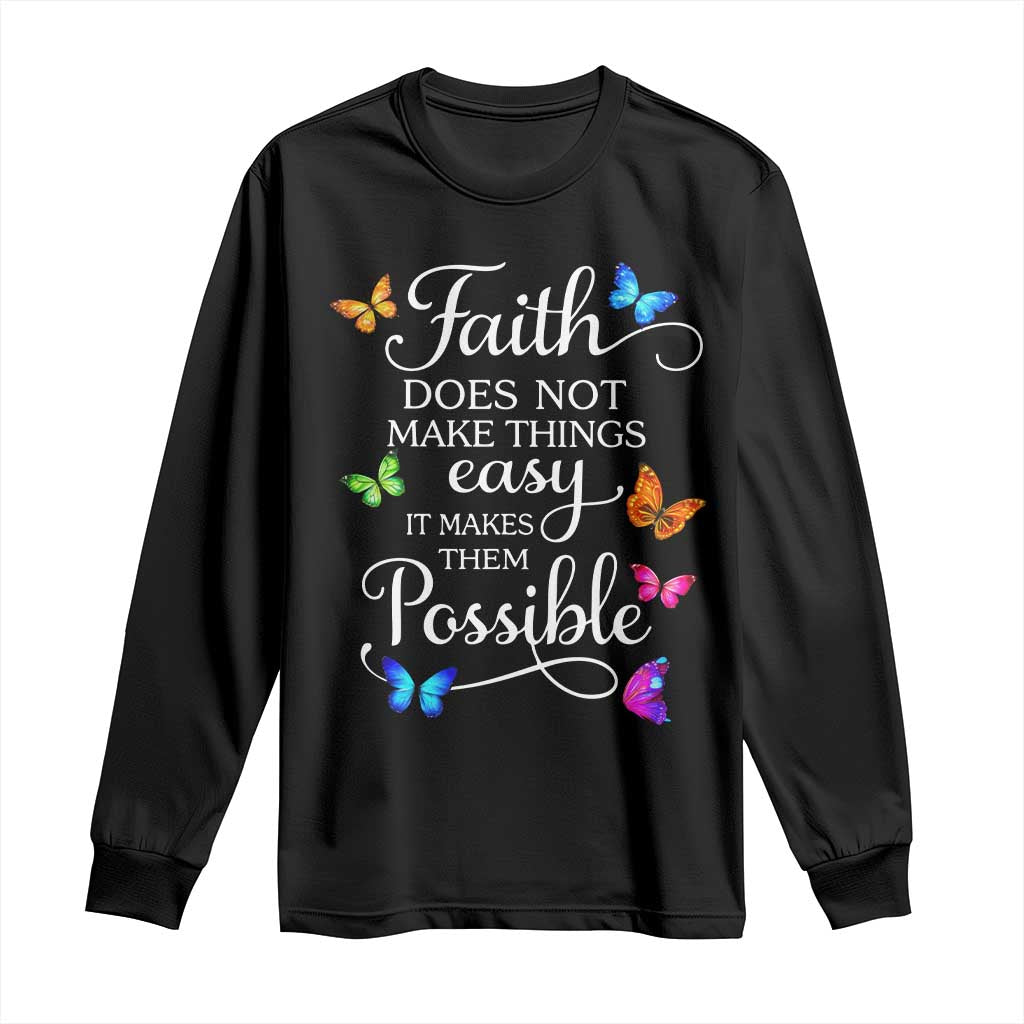 Christian Jesus Long Sleeve Shirt Butterfly Art Bible Verse Printed Faith Blessed Inspirational Girl