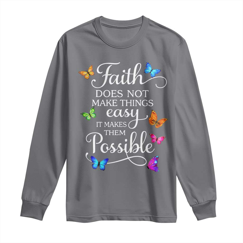 Christian Jesus Long Sleeve Shirt Butterfly Art Bible Verse Printed Faith Blessed Inspirational Girl