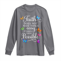 Christian Jesus Long Sleeve Shirt Butterfly Art Bible Verse Printed Faith Blessed Inspirational Girl