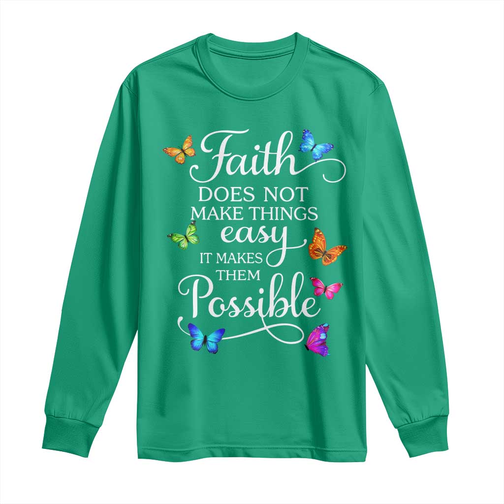 Christian Jesus Long Sleeve Shirt Butterfly Art Bible Verse Printed Faith Blessed Inspirational Girl
