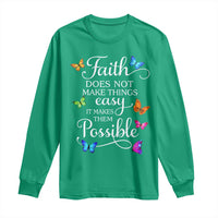 Christian Jesus Long Sleeve Shirt Butterfly Art Bible Verse Printed Faith Blessed Inspirational Girl