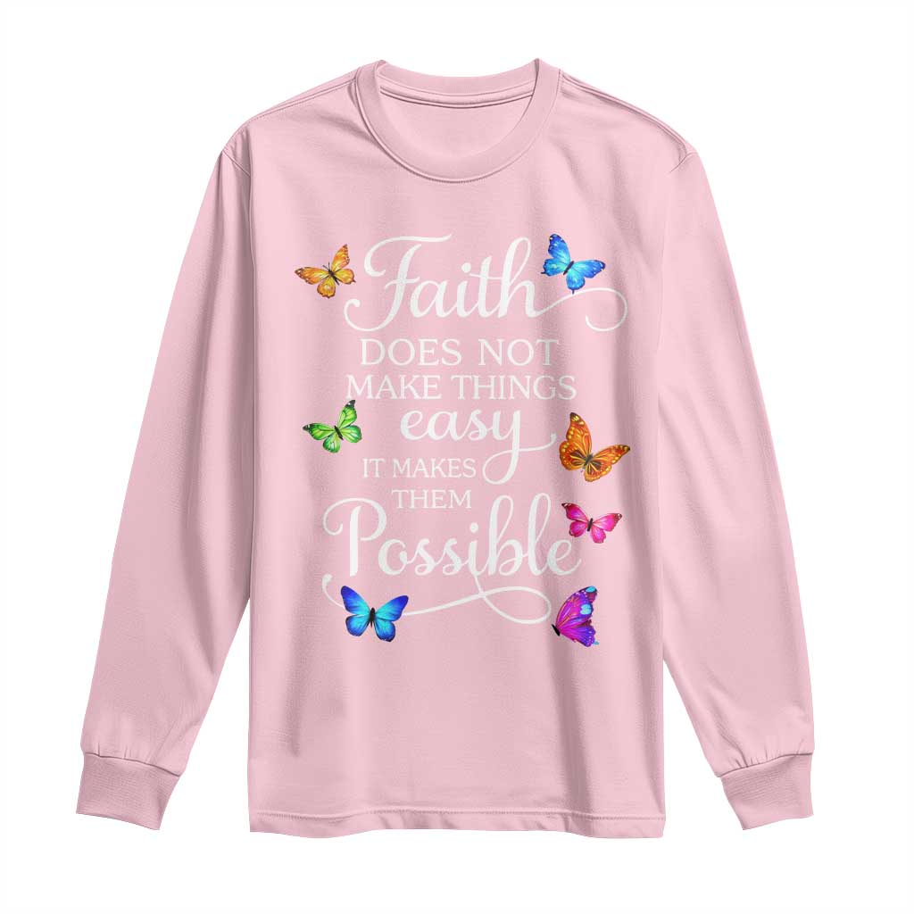 Christian Jesus Long Sleeve Shirt Butterfly Art Bible Verse Printed Faith Blessed Inspirational Girl