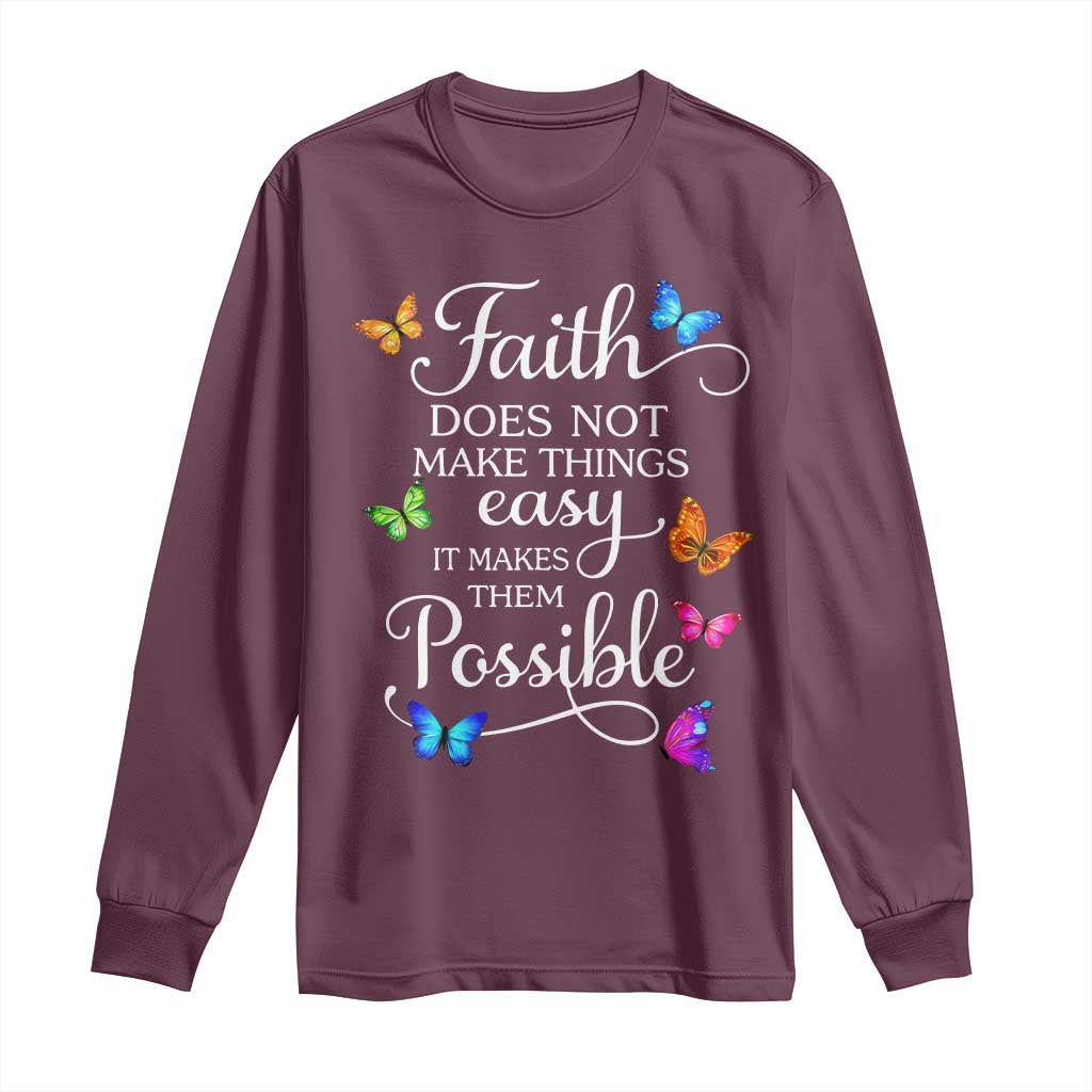 Christian Jesus Long Sleeve Shirt Butterfly Art Bible Verse Printed Faith Blessed Inspirational Girl