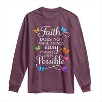 Christian Jesus Long Sleeve Shirt Butterfly Art Bible Verse Printed Faith Blessed Inspirational Girl