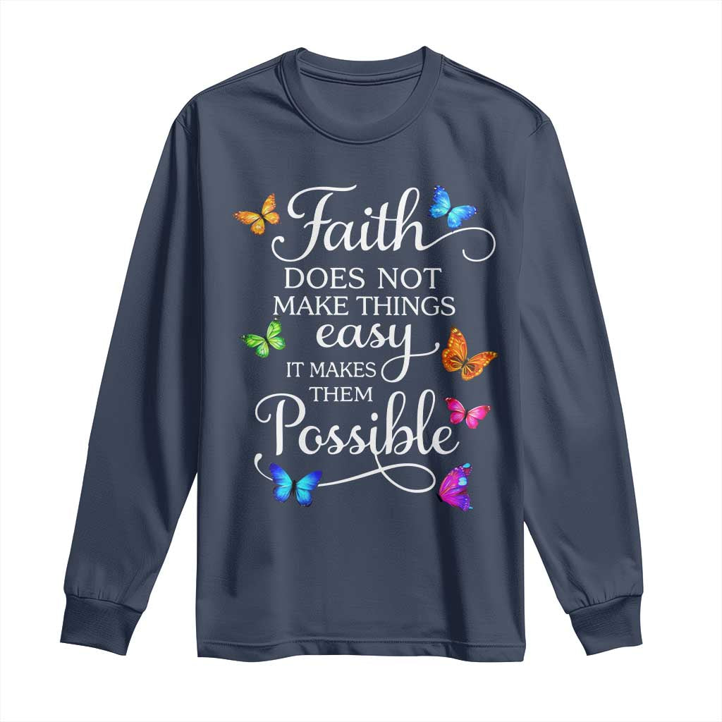 Christian Jesus Long Sleeve Shirt Butterfly Art Bible Verse Printed Faith Blessed Inspirational Girl