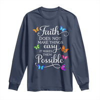 Christian Jesus Long Sleeve Shirt Butterfly Art Bible Verse Printed Faith Blessed Inspirational Girl