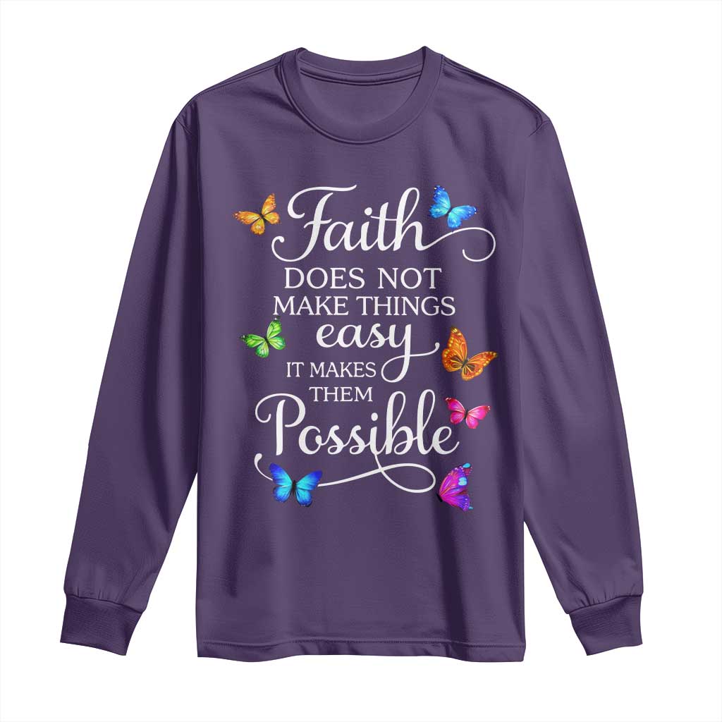 Christian Jesus Long Sleeve Shirt Butterfly Art Bible Verse Printed Faith Blessed Inspirational Girl