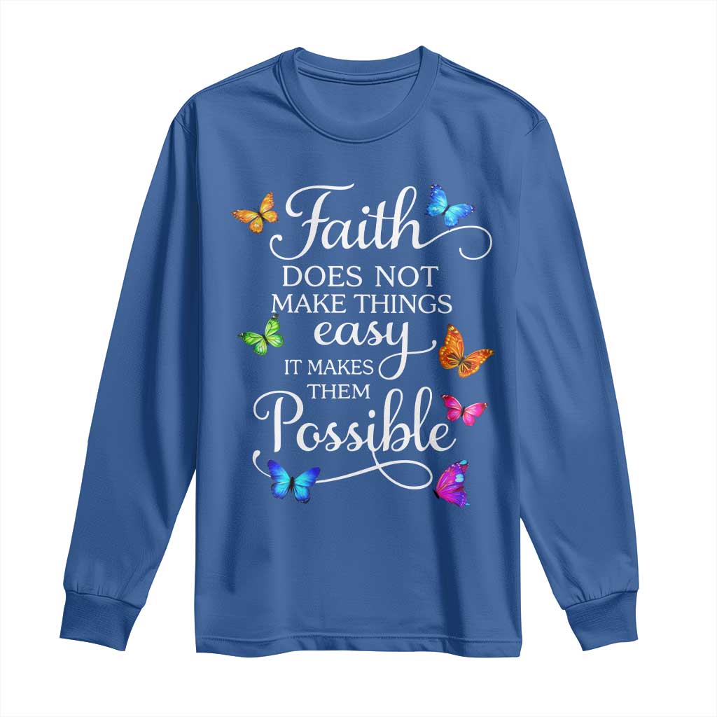 Christian Jesus Long Sleeve Shirt Butterfly Art Bible Verse Printed Faith Blessed Inspirational Girl