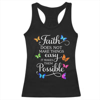Christian Jesus Racerback Tank Top Butterfly Art Bible Verse Printed Faith Blessed Inspirational Girl