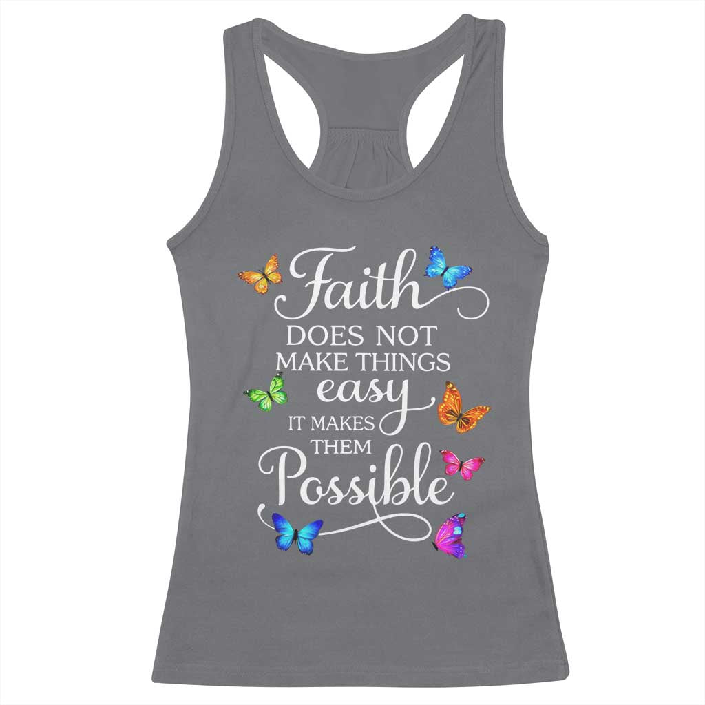 Christian Jesus Racerback Tank Top Butterfly Art Bible Verse Printed Faith Blessed Inspirational Girl