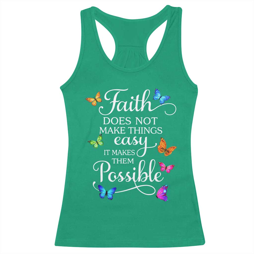 Christian Jesus Racerback Tank Top Butterfly Art Bible Verse Printed Faith Blessed Inspirational Girl