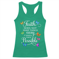 Christian Jesus Racerback Tank Top Butterfly Art Bible Verse Printed Faith Blessed Inspirational Girl