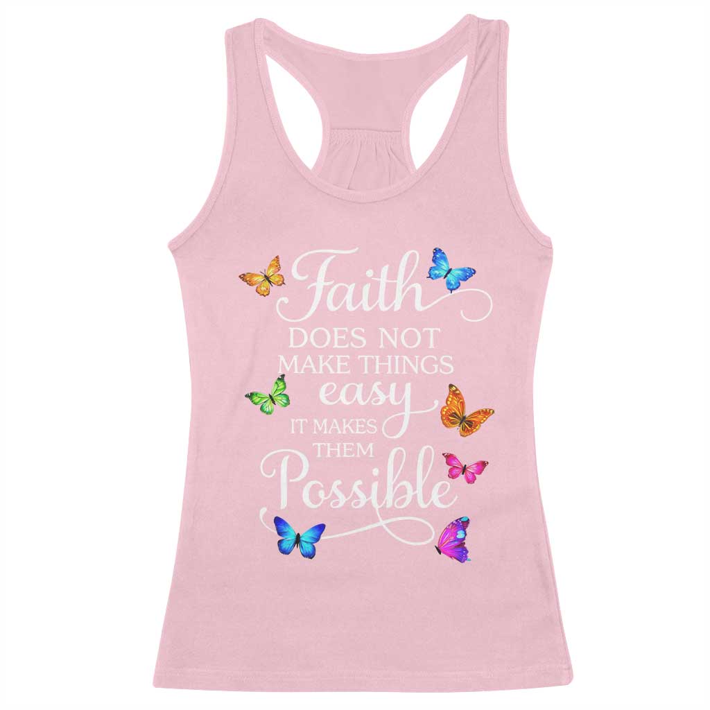 Christian Jesus Racerback Tank Top Butterfly Art Bible Verse Printed Faith Blessed Inspirational Girl