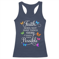 Christian Jesus Racerback Tank Top Butterfly Art Bible Verse Printed Faith Blessed Inspirational Girl