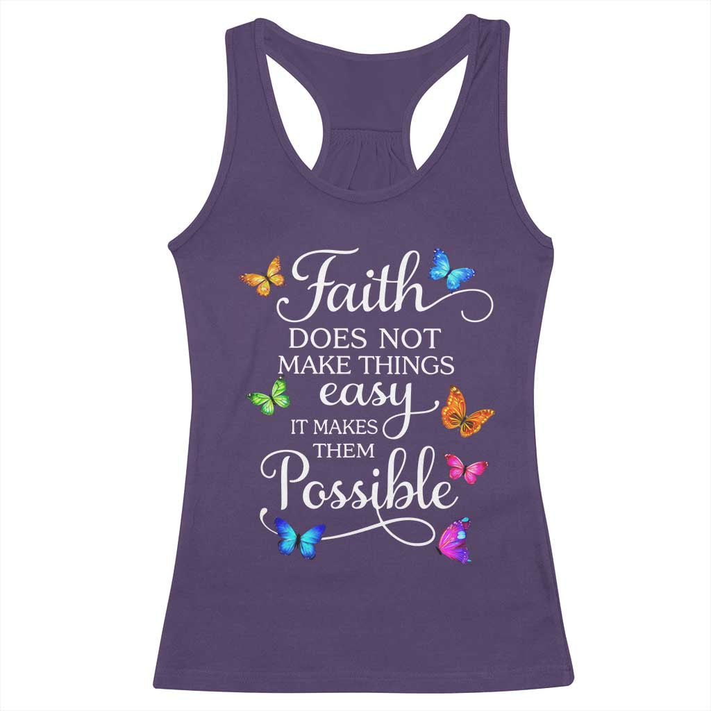 Christian Jesus Racerback Tank Top Butterfly Art Bible Verse Printed Faith Blessed Inspirational Girl